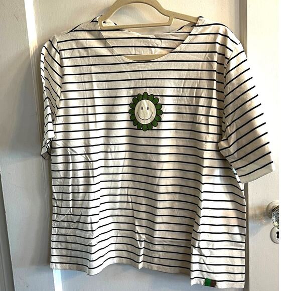 KULE NWT Modern Organic Sunflower Stripe, Cream/Navy, Size XXL - Picture 1 of 5